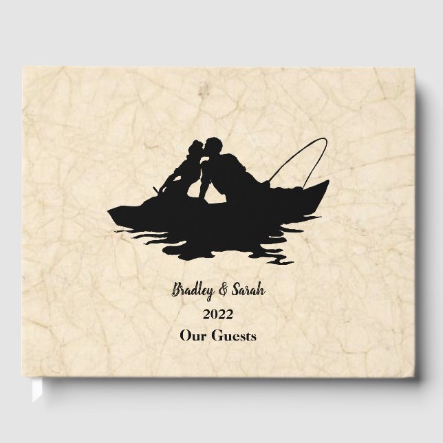 Vintage Fishing Lovers Personalised Guest Book (Front)
