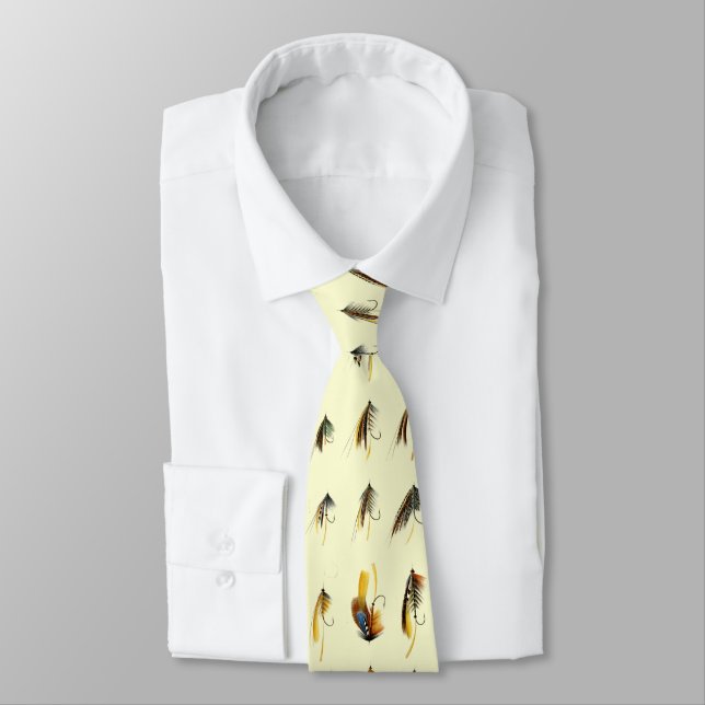Vintage Fishing Lures Pattern Tie (Tied)
