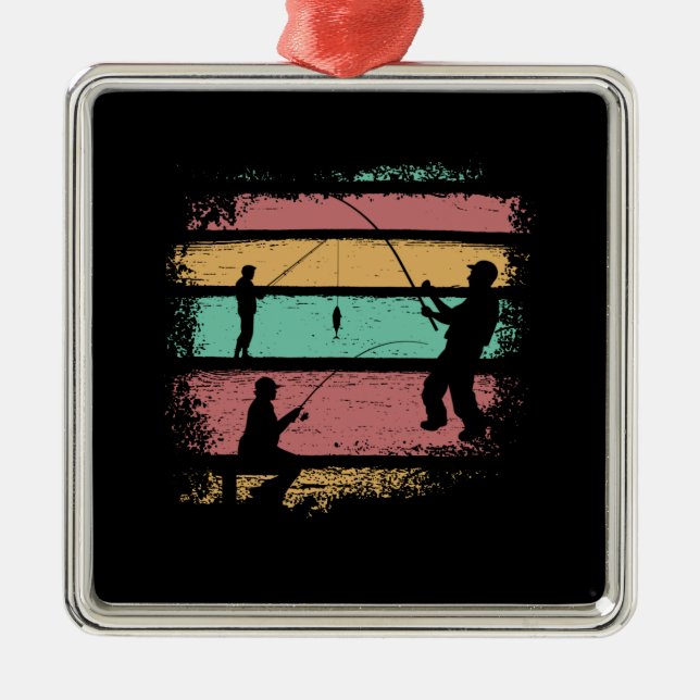 Vintage Fishing Metal Tree Decoration (Front)