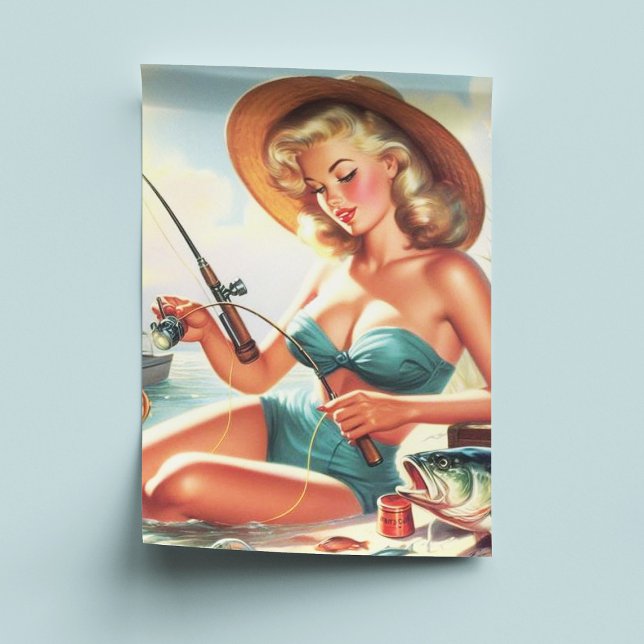 Vintage Fishing Pin Up Tissue Paper (Creator Uploaded)