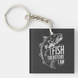 Vintage Fishing Quote Graphic Art Key Ring