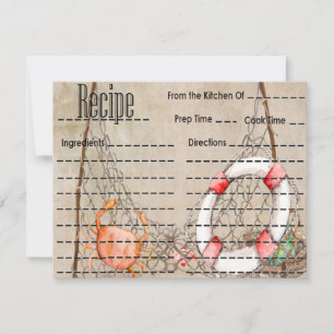 Vintage Fishing Recipe Card