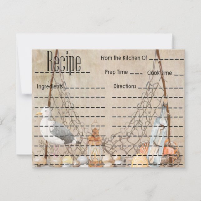 Vintage Fishing Recipe Card (Front)