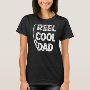Vintage Fishing Reel Cool Dad With Hook Fathers D T-Shirt
