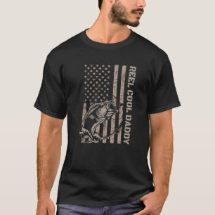 Vintage Fishing Reel Cool Daddy Camoflauge America T-Shirt