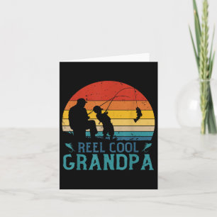 Vintage Fishing Reel Cool Grandpa Fisherman Father Card