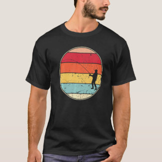 Vintage Fishing Retro Fishing Silhouette Fisherman T-Shirt