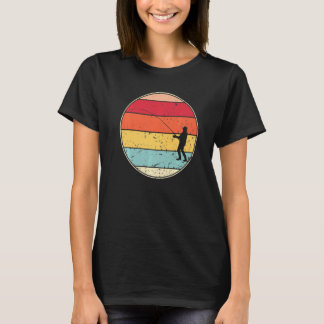 Vintage Fishing Retro Fishing Silhouette Fisherman T-Shirt