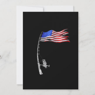Vintage Fishing Rod American Flag Funny Fishing Gi Save The Date