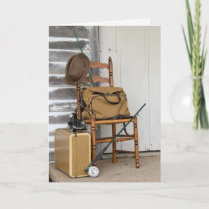 vintage fishing rod card