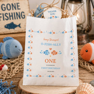 Vintage Fishing Rod O-Fish-Ally One 1st Birthday Favour Bags