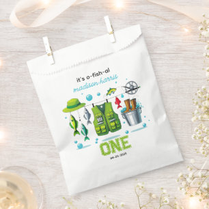 Vintage Fishing Rod "O-Fish-Ally One" 1st Birthday Favour Bags