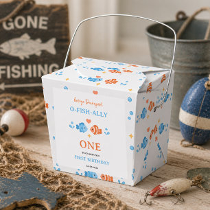 Vintage Fishing Rod O-Fish-Ally One 1st Birthday Favour Box