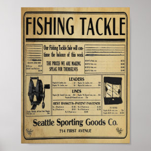 Vintage Fishing Tackle Store Print