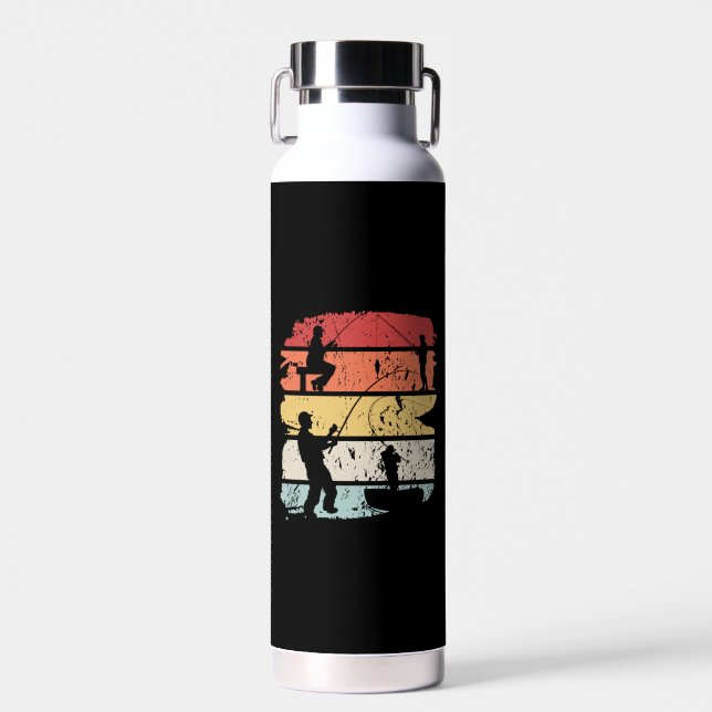 Vintage Fishing  Water Bottle (Front)