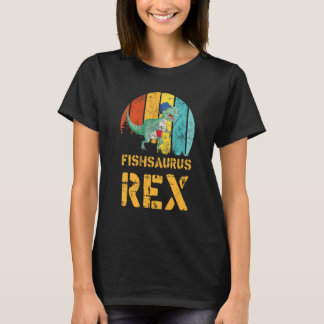 Vintage Fishsaurus Rex Dinosaur Fishing  Fisherman T-Shirt