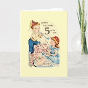 Vintage Five Year Old Birthday Card