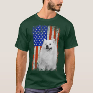 Vintage Flag American Eskimo Dog Dad Mom Puppy Pat T-Shirt