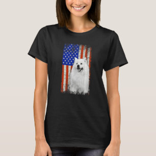 Vintage Flag American Eskimo Dog Dad Mum Puppy Pat T-Shirt