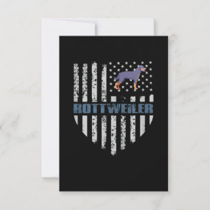 Vintage Flag American Rottweiler Funny And Cute RSVP Card