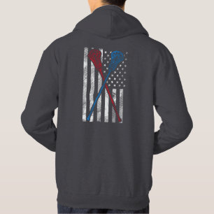 Vintage Flag and Lacrosse Bats Hoodie
