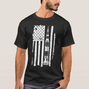 Vintage Flag Apollo 11 Saturn V Rocket Space Astro T-Shirt