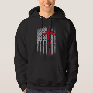 Vintage Flag Aviation Mechanic Aircraft   Hoodie
