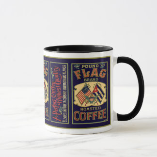 Vintage Flag Coffee Label, Flag Brand 1 Pound Mug