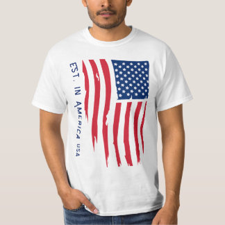 Vintage Flag Est. in America USA T-Shirt