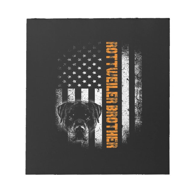 Vintage Flag funny Dog Rottweiler Brother Best Notepad (Front)
