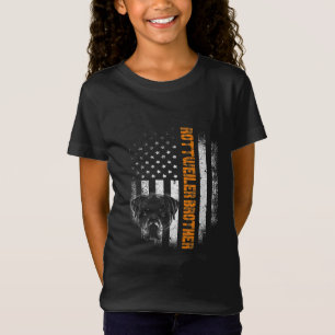 Vintage Flag funny Dog Rottweiler Brother Best T-Shirt