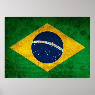 Vintage Flag of Brazil Poster