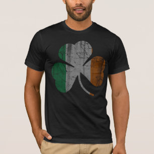 Vintage Flag of Ireland Shamrock T-Shirt