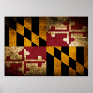 Vintage Flag of Maryland Poster