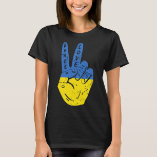 Vintage Flag Peace For Ukraine Peace Hand T-Shirt