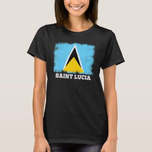 Vintage Flag Saint Lucia Country Retro Flag Saint T-Shirt