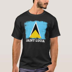 Vintage Flag Saint Lucia Country Retro Flag Saint T-Shirt