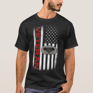 Vintage Flag US Paratrooper Airborne Division Army T-Shirt