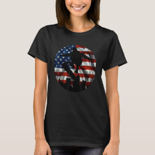 Vintage Flag Usa Skateboarding Fan Skateboarder Fu T-Shirt