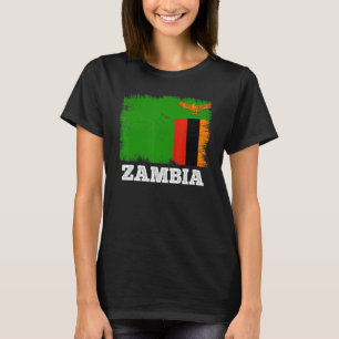 Vintage Flag Zambia Country Retro Flag Zambian T-Shirt