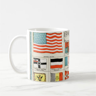 Vintage Flags Of All Nations Educational Poster Coffee Mug