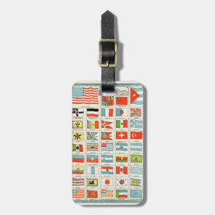 Vintage Flags Of All Nations Educational Poster Luggage Tag