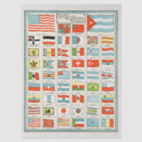 Vintage Flags Of All Nations Educational Poster