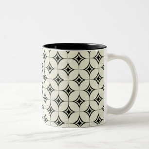 Vintage Flair Mug, Black and White Two-Tone Coffee Mug
