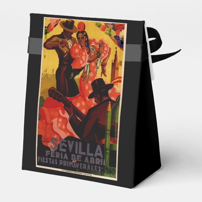 Vintage flamenco dancers Spanish Favour Box (Back Side)