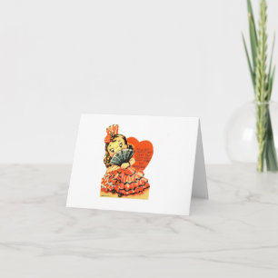 Vintage Flamenco Girl Valentine Card