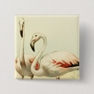 Vintage Flamingo 15 Cm Square Badge