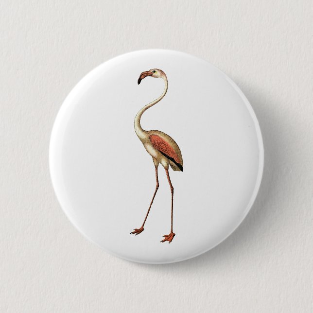 Vintage Flamingo 6 Cm Round Badge (Front)