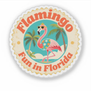 Vintage Flamingo Fun in Florida Beach