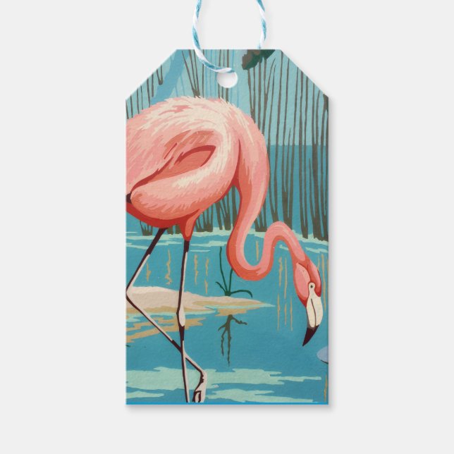 Vintage Flamingo Gift Tags (Front)